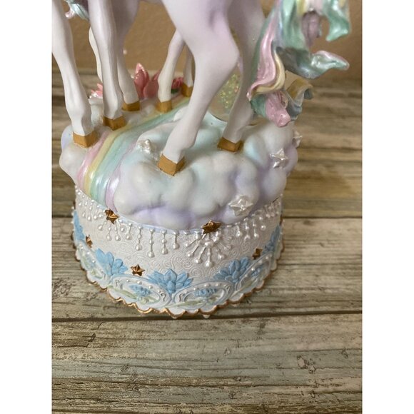 San Francisco Music Box Co Marjorie Sarnat Rainbow Visions Unicorn Music Box NEW - Picture 15 of 16